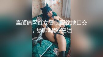 高颜值网红女警制服跪地口交，舔脚调教-空姐